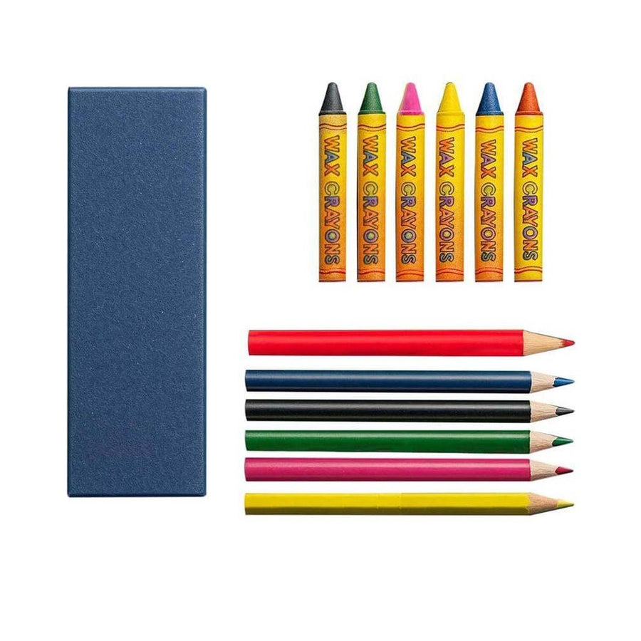 Custom Printed Ruba - Giftology Set Of Color Pencils & Crayons In Denim Paper Box | Custom Packaging Printing | Free Design Support | Yalla Printing UAE