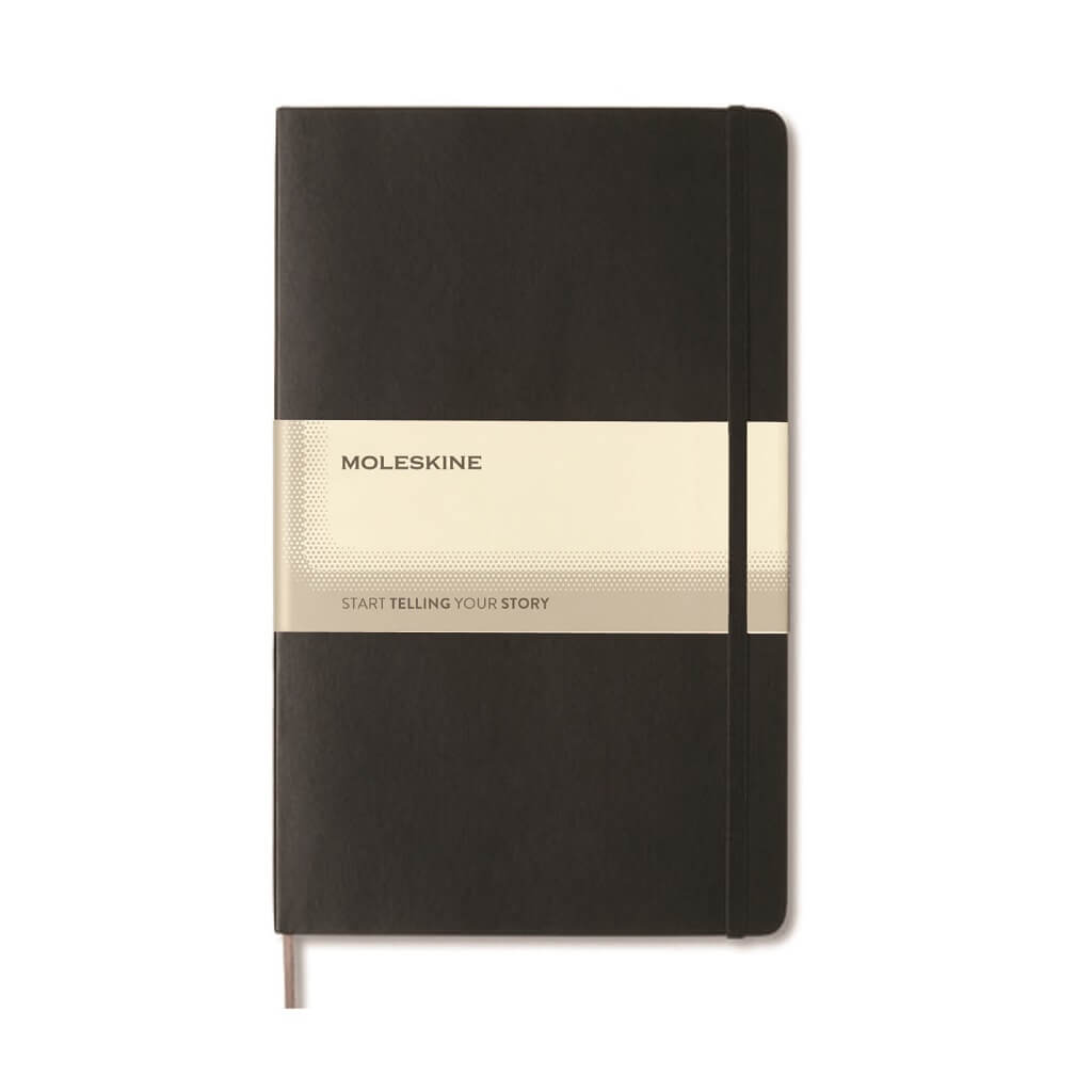 Custom Printed Moleskine Classic Large Ruled Soft Cover Notebook - Black – Personalized Moleskine Classic Large Ruled Soft Cover Notebook - Black | Yalla Printing, Dubai UAE