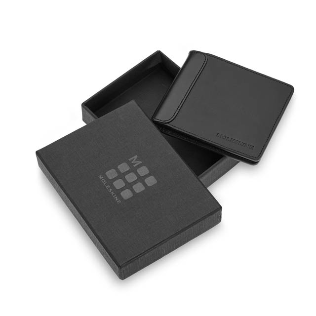 Moleskine Classic genuine leather clip wallet in black