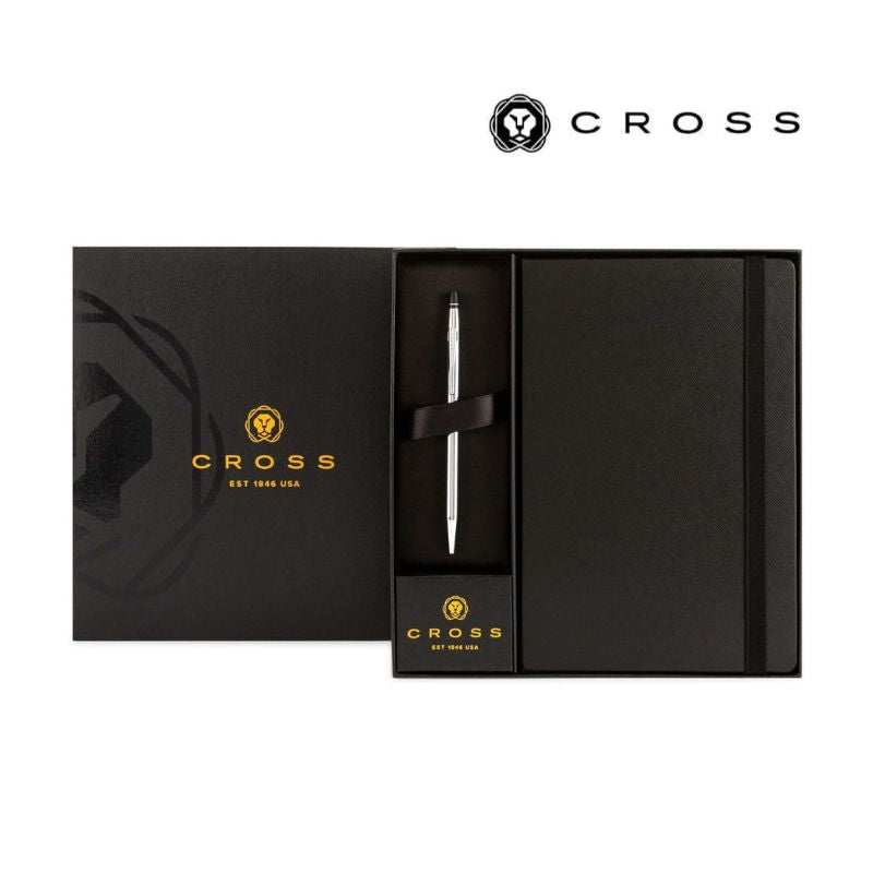 Custom Printed Cross Click™ Chrome Ballpoint Pen & A5 Hardcover Notebook Gift Set | Exhibitions, Conferences, Corporate Events | Yalla Printing UAE