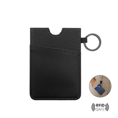 LUGANO - Vertical RFID Cardholder Wallet with Keyring - Black
