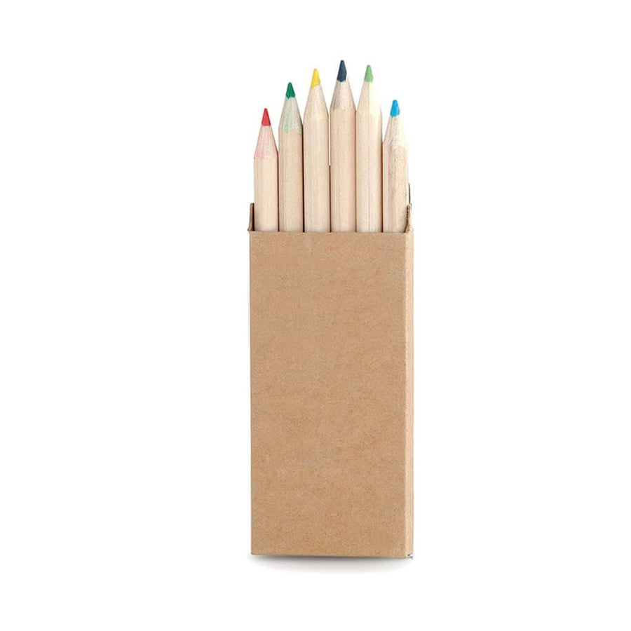Custom Printed Tervel - Set Of 6 Color Pencils In Natural Cardboard Box - Cardboard / Corrugated Board | Custom Packaging Printing | Free Design Support | Yalla Printing UAE