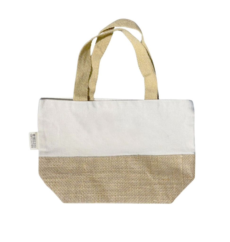 Custom Printed Farum - Grs - Certified Recycled Cotton - Jute Mini Bag - Natural 10Oz - Canvas Fabric | Exhibitions, Conferences, Corporate Events | Yalla Printing UAE