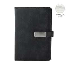 WINDSOR - Giftology A5 PU Magnet Closure Notebook - Black