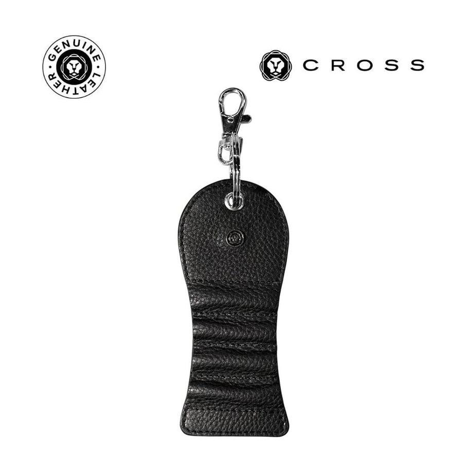 Custom Printed CROSS Leather Golf Tee Holder - Black