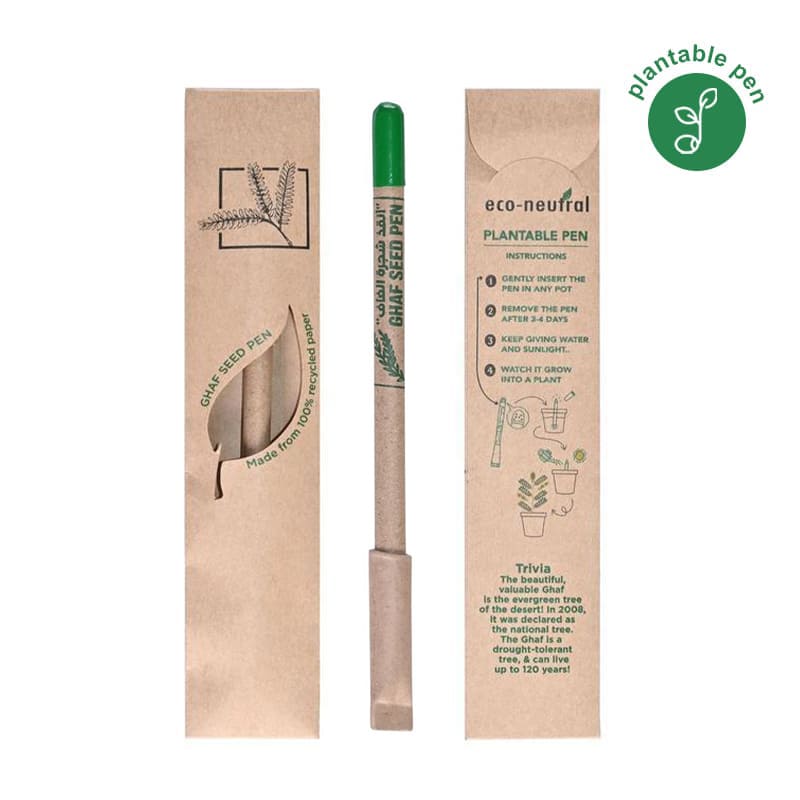 Custom Printed eco-neutral® Plantable Ghaf Seed Pen – Personalized eco-neutral® Plantable Ghaf Seed Pen | Yalla Printing, Dubai UAE