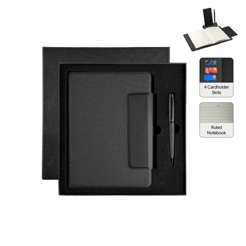 LUBECK - Santhome A5 PU Portfolio with Pen - Black