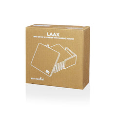 Custom Printed Laax - Eco - Neutral RPET Set Of 6 Felt Coasters With Bamboo Stand - Friendly RPET | Exhibitions, Conferences, Corporate Events | Yalla Printing UAE