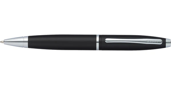 Custom Printed Cross Calais™ Matte Black With Polished Chrome Appointments Ballpoint Pen (Blue Ink) | Logo Branding Corporate Gift | UAE Delivery | Yalla Printing UAE