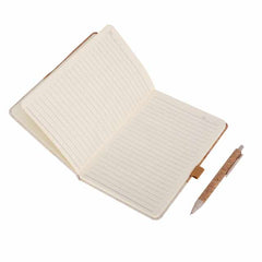 Custom Printed Borsa - Eco - Neutral Set Of A5 Cork Fabric Hard Cover Notebook And Pen | Exhibitions, Conferences, Corporate Events | Yalla Printing UAE