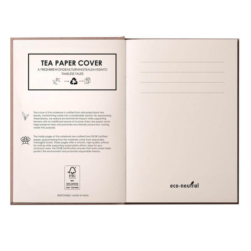 Custom Printed Keila - Eco - Neutral Tea Cover A5 Notebook | Exhibitions, Conferences, Corporate Events | Yalla Printing UAE