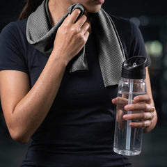 DEVON - Giftology RPET Cooling Towel in RPET Bottle 800 ml - Black