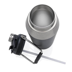 Custom Printed Uslar - Hans Larsen Vacuum Bottle With Solid Handle And Dual Lid - 1L - Stainless Steel | Exhibitions, Conferences, Corporate Events | Yalla Printing UAE