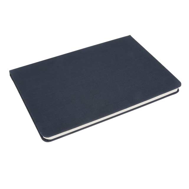 Custom Printed Orsha - Santhome A5 RPET & Fsc Certified Notebook - Navy Blue (Anti - Microbial) - Eco - Friendly RPET | Exhibitions, Conferences, Corporate Events | Yalla Printing UAE