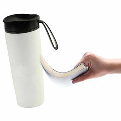 Custom Printed Eunoia - Hans Larsen Anti - Spill Mug With Black Lid - Stainless Steel | Exhibitions, Conferences, Corporate Events | Yalla Printing UAE