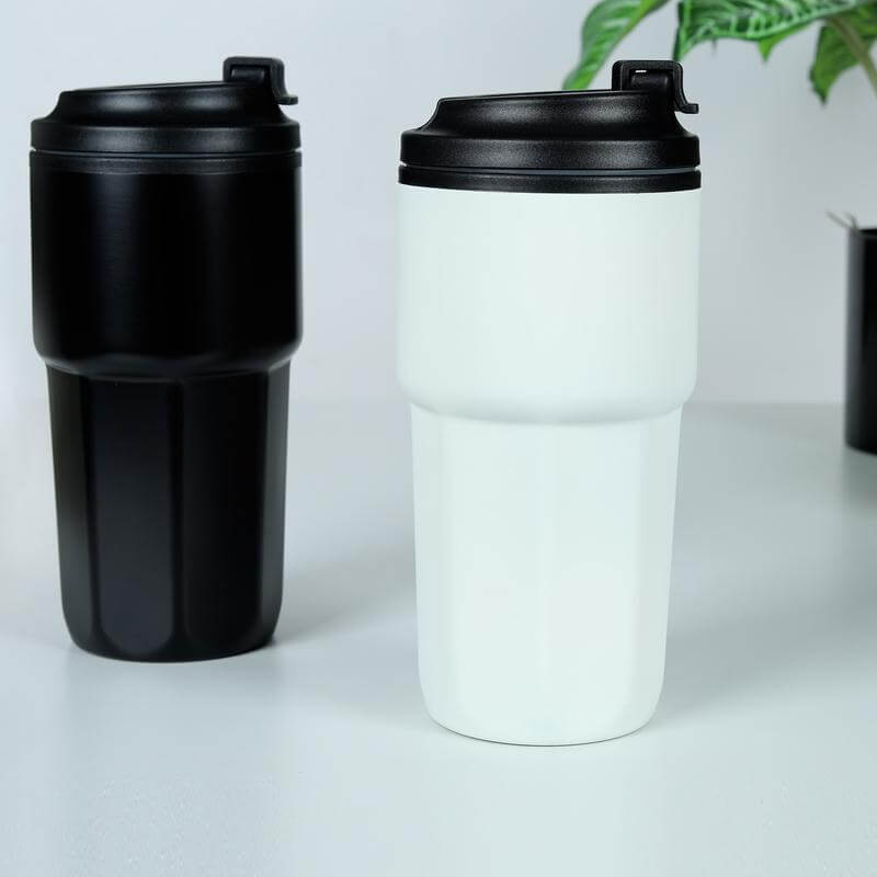 Custom Printed Kavala - Giftology Steel/Pp Double Wall Travel Mug 500Ml - Stainless Steel | Exhibitions, Conferences, Corporate Events | Yalla Printing UAE
