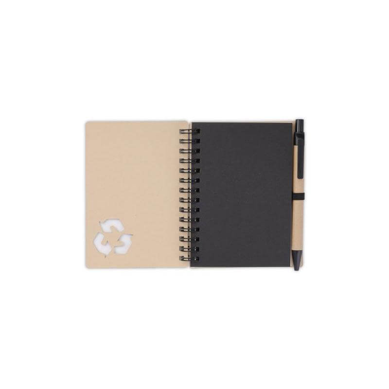 Custom Printed Hassa - Eco - Neutral A6 Notepad & Pen Set With Sticky Note - Kraft Brown Paper | Exhibitions, Conferences, Corporate Events | Yalla Printing UAE