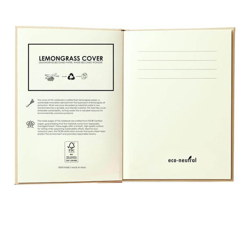 Custom Printed Sala - Eco - Neutral Lemongrass Cover A5 Notebook | Exhibitions, Conferences, Corporate Events | Yalla Printing UAE
