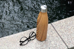 Custom Printed Geyer - Hans Larsen Stainless Steel Water Bottle With Wood Print - Stainless Steel | Exhibitions, Conferences, Corporate Events | Yalla Printing UAE