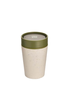Custom Printed Circular Cup 8oz Cream & Honest Green | Exhibitions, Conferences, Corporate Events | Yalla Printing UAE