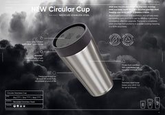 Mugs – Circular Cup – Recycled Stainless Steel Cup 12oz | Custom Packaging Printing | Free Design Support | Yalla Printing UAE