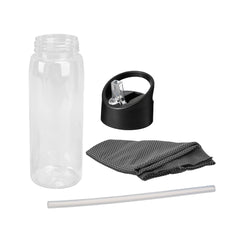 DEVON - Giftology RPET Cooling Towel in RPET Bottle 800 ml - Black