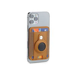 Marz - Santhome® Magnetic Phone Cardholder With Santhome Tag Pocket - Tan