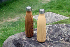 Custom Printed Geyer - Hans Larsen Stainless Steel Water Bottle With Wood Print - Stainless Steel | Exhibitions, Conferences, Corporate Events | Yalla Printing UAE