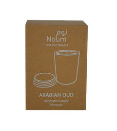 Noum - Arabic Oudh Scented Glass Candle With Bamboo Lid