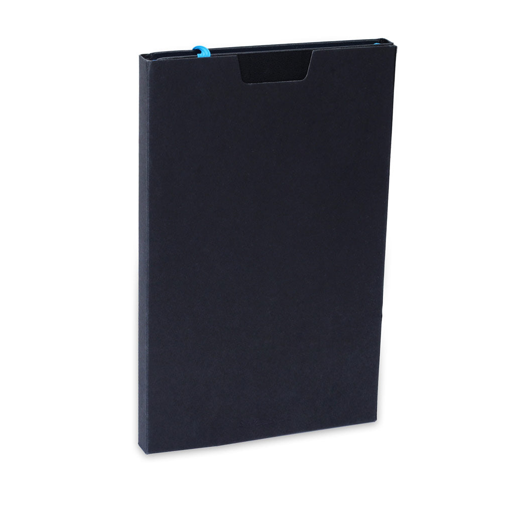 Custom Printed Sukh - Santhome A5 Hardcover Ruled Notebook Black - Blue | Exhibitions, Conferences, Corporate Events | Yalla Printing UAE