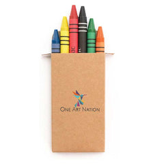 Custom Printed Set Of 6 Crayons In Natural Cardboard Box. - Cardboard / Corrugated Board | Exhibitions, Conferences, Corporate Events | Yalla Printing UAE