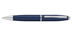 Custom Printed Cross Calais™ Matte Metallic Blue With Polished Chrome Appointments Ballpoint Pen - Stainless Steel | Logo Branding Corporate Gift | UAE Delivery | Yalla Printing UAE