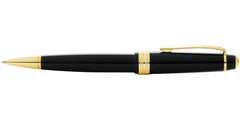 Custom Printed Cross Bailey Light™ Polished Black Resin And Gold Tone Ballpoint Pen (Blue Ink) | Logo Branding Corporate Gift | UAE Delivery | Yalla Printing UAE