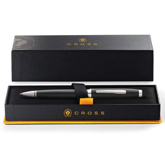Custom Printed Coventry Black Lacquer With Polished Chrome Appointments Ballpoint Pen (Blue Ink) | Logo Branding Corporate Gift | UAE Delivery | Yalla Printing UAE