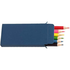 Custom Printed Orbe - Giftology Set Of 6Pcs Color Pencils In Denim Paper Box - Portable Structure | Custom Packaging Printing | Free Design Support | Yalla Printing UAE