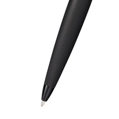 Custom Printed Cross ATX® Brushed Black with Machine-Turned Diamond Pattern Engraving with Polished Black PVD Appointments Ballpoint Pen (Blue Ink)