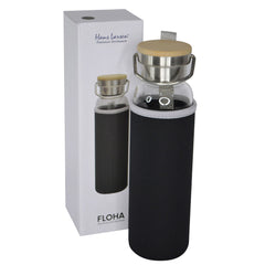 Custom Printed Floha - Hans Larsen Borosilicate Glass Bottle With Neo Sleeve - Bamboo | Exhibitions, Conferences, Corporate Events | Yalla Printing UAE