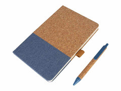 Borsa - Eco-neutral A5 Cork Fabric Hard Cover Notebook And Pen Set