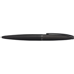 Custom Printed Cross ATX® Brushed Black with Machine-Turned Diamond Pattern Engraving with Polished Black PVD Appointments Ballpoint Pen (Blue Ink)