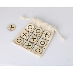 Custom Printed Stresa - Eco - Neutral Wood Tic Tac Toe Game Set - Cotton Fabric | Logo Branding Corporate Gift | UAE Delivery | Yalla Printing UAE