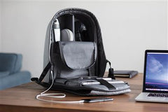 Custom Printed Xddesign Bobby Hero Anti - Theft Backpack In RPET Material Grey - Eco - Friendly RPET | Exhibitions, Conferences, Corporate Events | Yalla Printing UAE