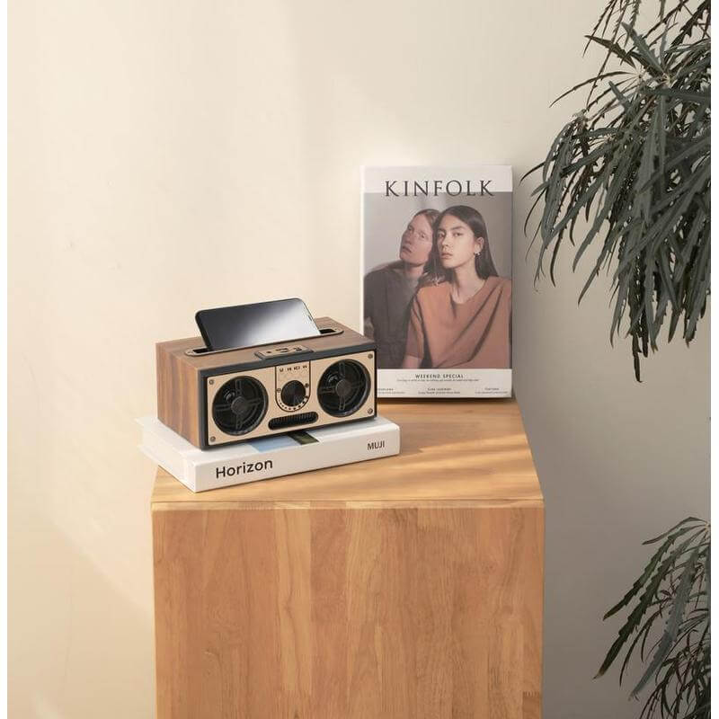 Custom Printed Sevan - Giftology Retro Wood 20W Bluetooth Speaker With Fm | Exhibitions, Conferences, Corporate Events | Yalla Printing UAE