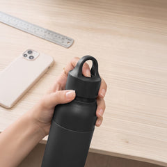 RHODES - Hans Larsen Double Wall Bottle with Push Lid  550 ml - Black