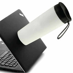 Custom Printed Eunoia - Hans Larsen Anti - Spill Mug With Black Lid - Stainless Steel | Exhibitions, Conferences, Corporate Events | Yalla Printing UAE