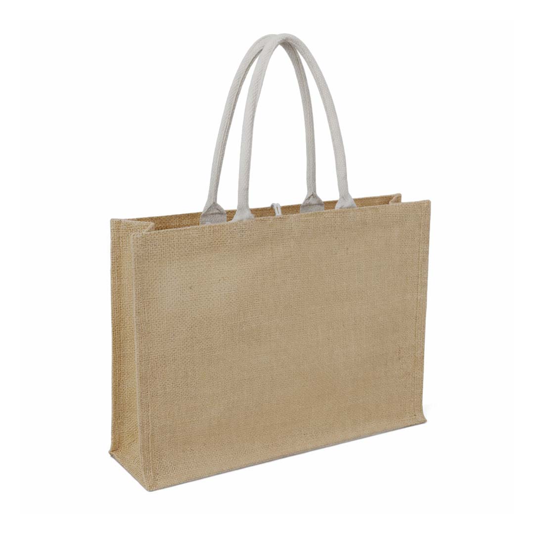 Custom Printed Monclova - Jute Bag With Canvas Pocket - Canvas Fabric | Exhibitions, Conferences, Corporate Events | Yalla Printing UAE
