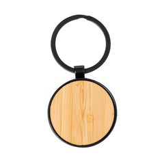 Custom Printed Jaca - Round Bamboo Metal Keychain - Stainless Steel | Exhibitions, Conferences, Corporate Events | Yalla Printing UAE