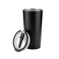 MARBELLA - Hans Larsen Double Wall Tumbler with Sip Lid 600 ml - Black