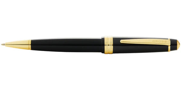 Custom Printed Cross Bailey Light™ Polished Black Resin And Gold Tone Ballpoint Pen (Blue Ink) | Logo Branding Corporate Gift | UAE Delivery | Yalla Printing UAE