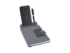Custom Printed Manez - Santhome A5 Notebook With Phone Stand And Pen Holder | Exhibitions, Conferences, Corporate Events | Yalla Printing UAE