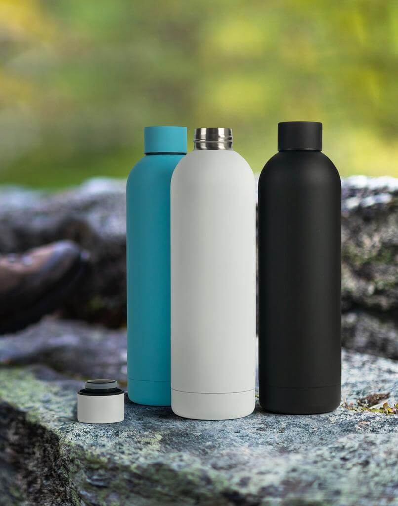 Custom Printed Taunus - Soft Touch Insulated Water Bottle - 750Ml - Aqua Blue - Stainless Steel | Exhibitions, Conferences, Corporate Events | Yalla Printing UAE
